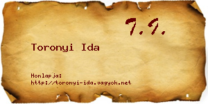Toronyi Ida névjegykártya